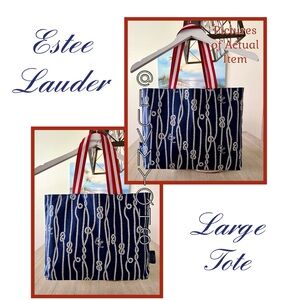 NEW Estée Lauder White Rope Design Tote